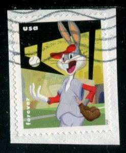 5502 US (55c) Bugs Bunny 80th Anniv SA,  used on paper