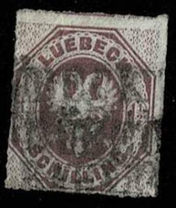 Lubeck 1863, Sc.#HL8 used, Coat of arms in oval