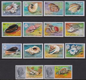 82-95 Aitutaki 1974-75 Shells Mint Hinged