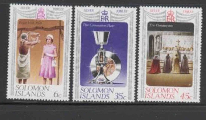 SOLOMON ISLANDS #345-347 1977 REIGN OF QEII 25TH ANNIV. MINT VF NH O.G bb