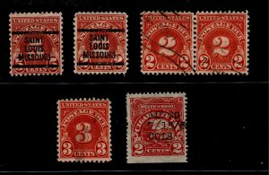 United States #Postage Due and Cigarette Tax 6 Issues Used