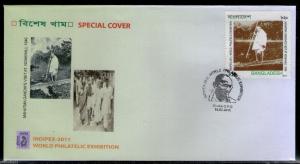 Bangladesh 2011 Mahatma Gandhi of India at Noakhali Non Violence Sp Cover #16417