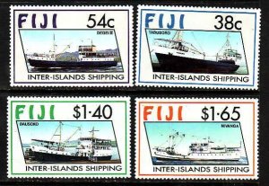 Fiji-Sc#661-4- id9-unused NH set-Ships-1992-please note there is gum glaze on th