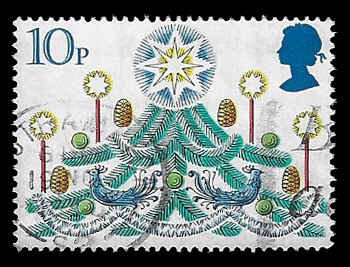Great Britain #928 Used; 10p Christmas tree with candles (1980)