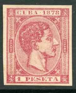 1878 Scott # 81a Imperf MNG 1 peseta King Alfonso XII