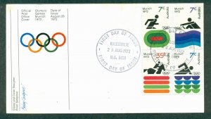 Australia 1972 Olympics Kalgoorlie FDC Lot27793