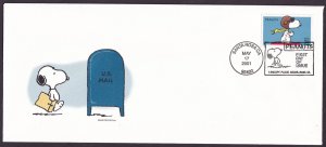 Scott #3507 Snoopy Mailbox (Peanuts) (05/17/2001)  FDC Santa Rosa CA