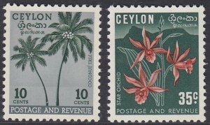 Ceylon 313-4 Coconut Palms / Orchid mnh