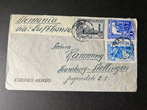 1938 Peru Airmail Cover Lima to Hamburg Stellingen via Lufthansa