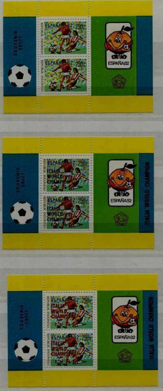 Indonesia 1177a-c/ 3 MNH s/s Football-82 SCV310