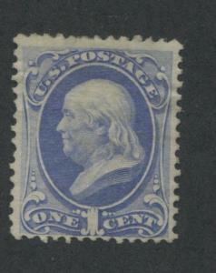 1870 US Stamp #145 Pale 1c Mint F/VF No Gum Perf 12. Catalogue Value $240