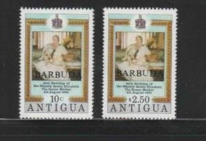 BARBUDA #461-462 1980 QUEEN MOTHER 50TH BIRTHDAY MINT VF NH O.G