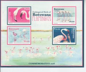 2018 Botswana Flamingos SS (Scott 1040a) MNH
