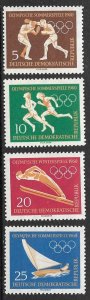 EAST GERMANY DDR 1960 Winter and Summer Olympics Set Sc 488-491 MNH