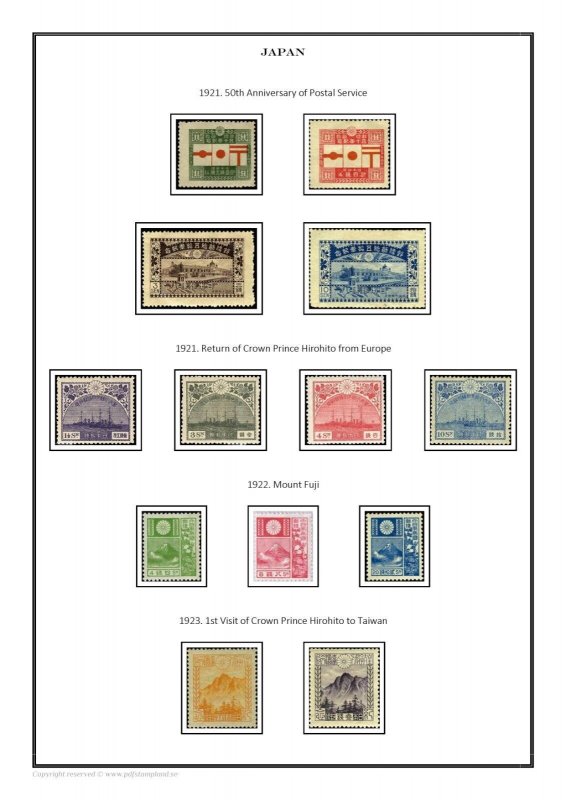 Japan Nippon 1871-2022 PDF (DIGITAL)  STAMP ALBUM PAGES