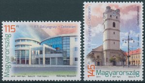 Hungary Stamps 2014 MNH 87th Stamp Day Debrecen Churches Architecture 2v Set