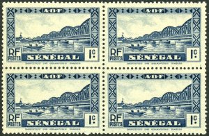 Senegal #142 Faidherbe Bridge 1c Postage 4x Stamps Africa Mint NH OG