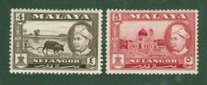 Malaya Selengor 104-5 MNH BIN $0.50