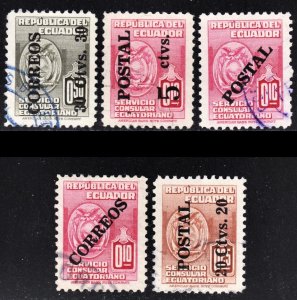 Ecuador Scott 544-48 F to VF used.  FREE...