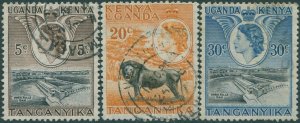 Kenya Uganda Tanganyika 1954 SG167-171 Dam and Lion (3) QEII FU