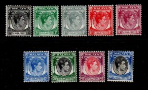 Singapore Sc 1//17 1948 G VI stamps mint NH