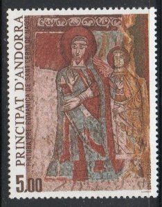 Andorra (Fr) Sc 342 1985 Church Fresco stamp  mint NH