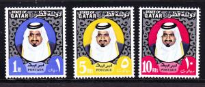 Qatar 1963 Sheik Kalifa 360A-360C Mint High Values MNH UMM (**)  VF