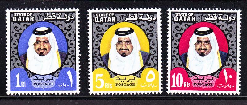 Qatar 1963 Sheik Kalifa 360A-360C Mint High Values MNH UMM (**)  VF