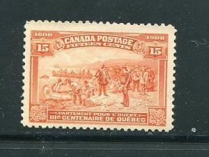 Canada #102  Mint VF  very lightly hinged