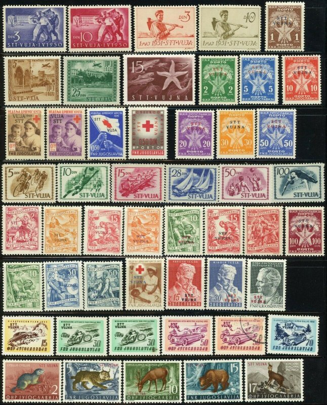 YUGOSLAVIA TRIESTE Postage Stamp Collection Europe Used Mint LH