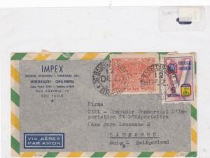 Brazil to switzerland stamp cover Ref 9009