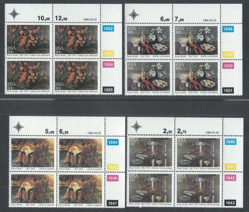 SOUTH AFRICA SC# 648-51 CONTROL B/4 FVF/OG 1985