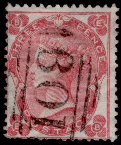 ALEXANDRIA QV SG Z10, 1862 carmine-rose, USED. Cat £120. BPO ABROAD B01 EB