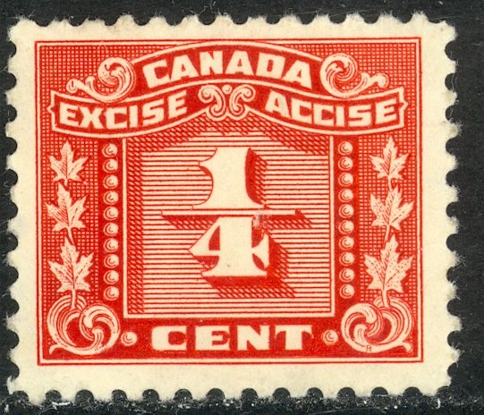 CANADA REVENUES 1934-48 1/4c EXCISE TAX VDM. FX56 MNG