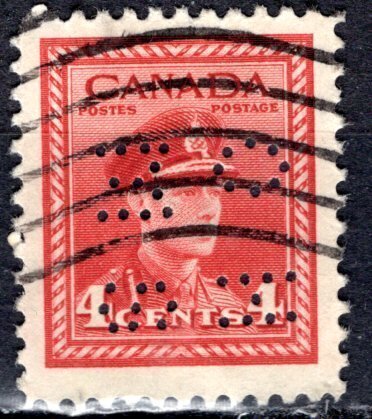 Canada; 1942: Sc. # 254: Used OHMS Perforated Single Stamp