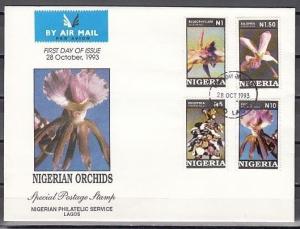 Nigeria, Scott cat. 624-627. Nigerian Orchids on a First Day Cover. ^