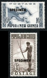 Papua New Guinea SG14s/15s 1952 Specimen Set of 2  M/M  Cat 90 pounds