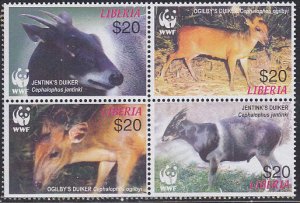 Liberia MNH Sc 2370 Value $ 4.00 WWF Fauna