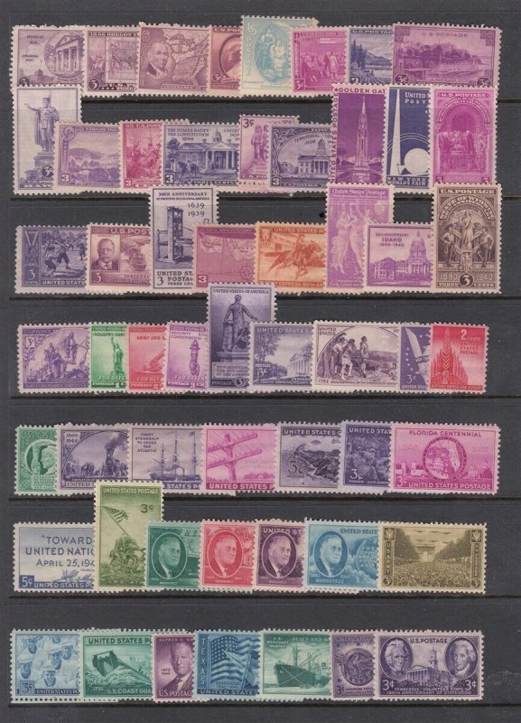 US Over 50 1930s-1940s Commemorative Issues (Mint NEVER HINGED)