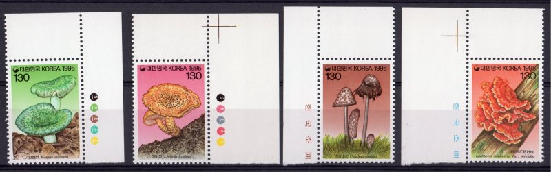 South Korea 1995 Sc#1803/1806 MUSHROOMS Set (4) MNH