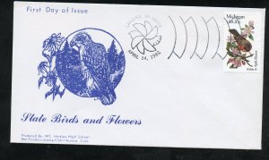 US 1974 State: Michigan American Robin Apple Blossom UA 1st Franklin SC FDC