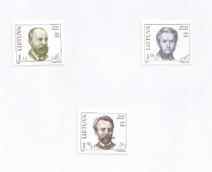 LITHUANIA - 2000 - Famous Lithuanians - Perf 3v Set - M L H