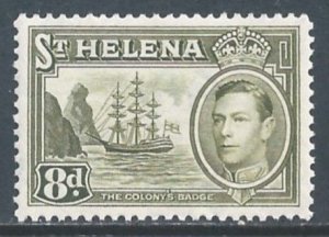 St. Helena #123A NH 8p Badge of the Colony, King George VI