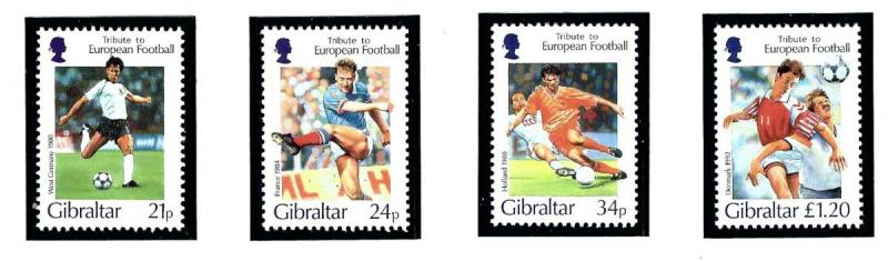 Gibraltar 707-10 MNH 1996 Soccer