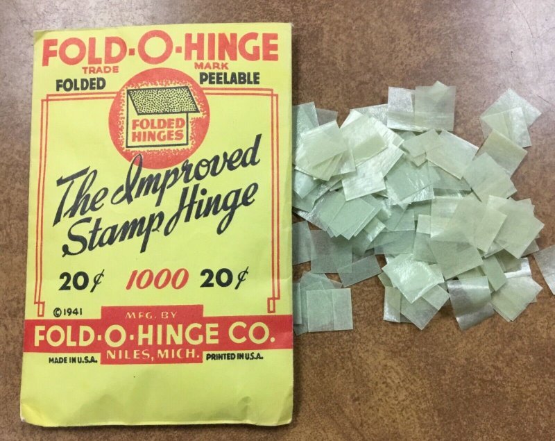 Vintage PACK of 1000 Harco FOLD-O-HINGES , peelable , opened