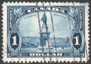 Canada SC#227 $1.00 Champlain Monument, Quebec (1935) Used