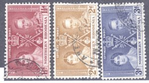 Northern Rhodesia, Scott #22-24, Used
