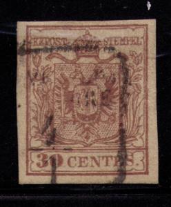 AUSTRIA LOMBARDY-VENETIA SC# 5 USED F Coat of Arms