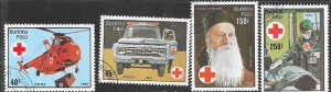 Burkina Faso #750-753 Red Cross set complete (CTO) CV $1.50