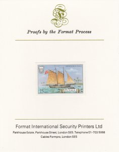 TUVALU 1986  SHIPS  imperf on FORMAT INT PROOF CARD